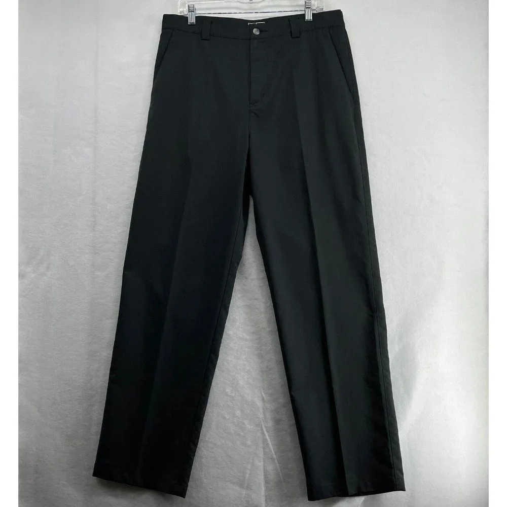 Adidas Golf Pants Men's Size 34 Chino Flat Front Straight Leg Performance Black